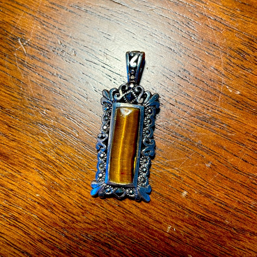 Sterling silver with semi-precious stone pendant